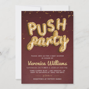 Push Party tendance Baby shower moderne Invitation