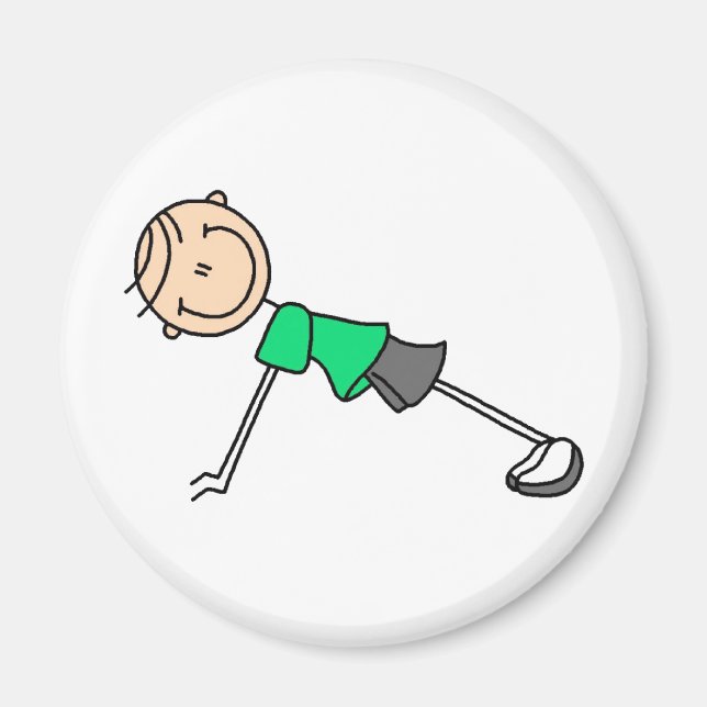 Push Ups Stick Figure Magnet (Devant)