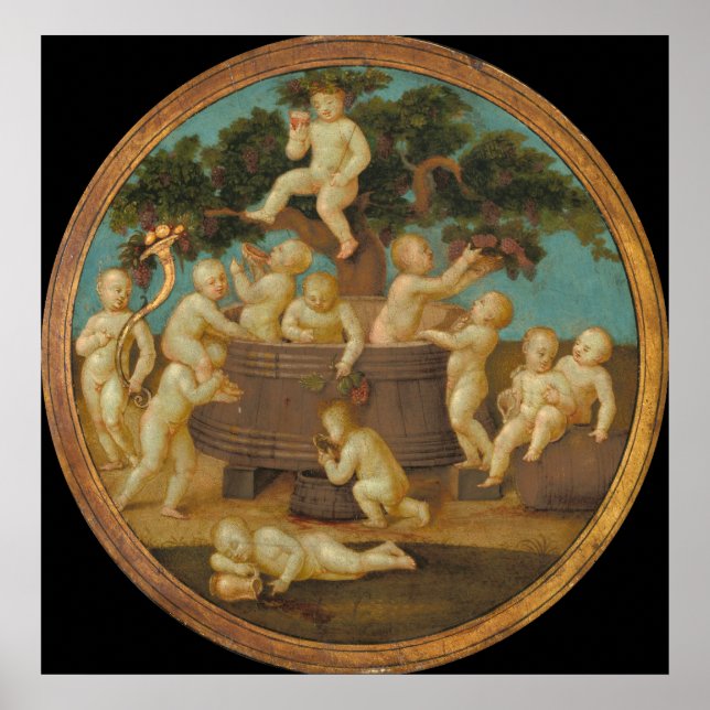 Putti avec presse à vin - Raphael Poster d'art (Devant)