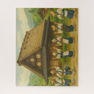 Puzzle こきりこ踊りと民家 / Kokiriko Dance and Thatched Houses