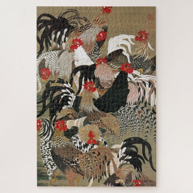 PUZZLE 動 植 綵 絵(20)群 図,   鶏 (Vertical)