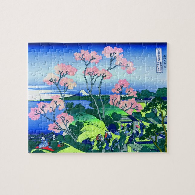 Puzzle 北 斎 Goten-Yama Hill Hokusai Cherry Blossom Art (Horizontal)