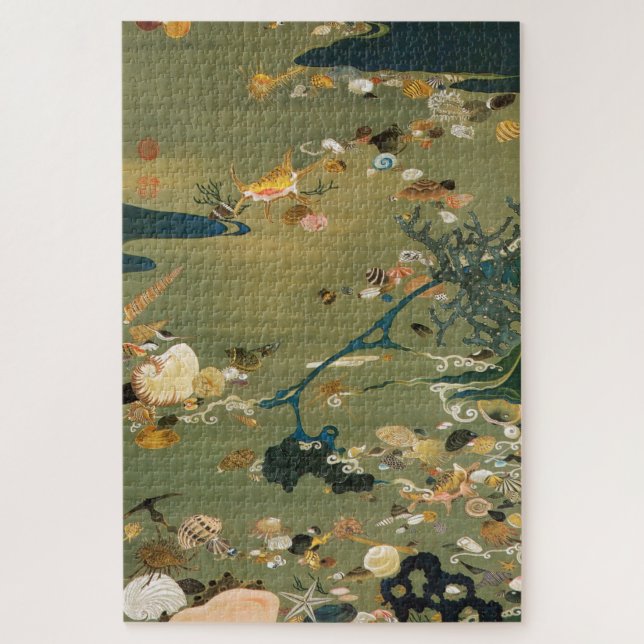 Puzzle 貝 甲 図, 若 冲 Shells, Jakuchú, Japon Art (Vertical)