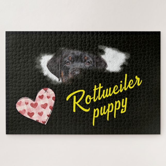 Puzzle 1000 pièces Yeux de Rottweiler Couleur Unie (Horizontal)