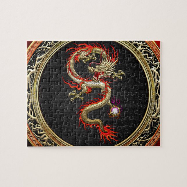 Puzzle [100] Dragon chinois d'or Fucanglong (Horizontal)