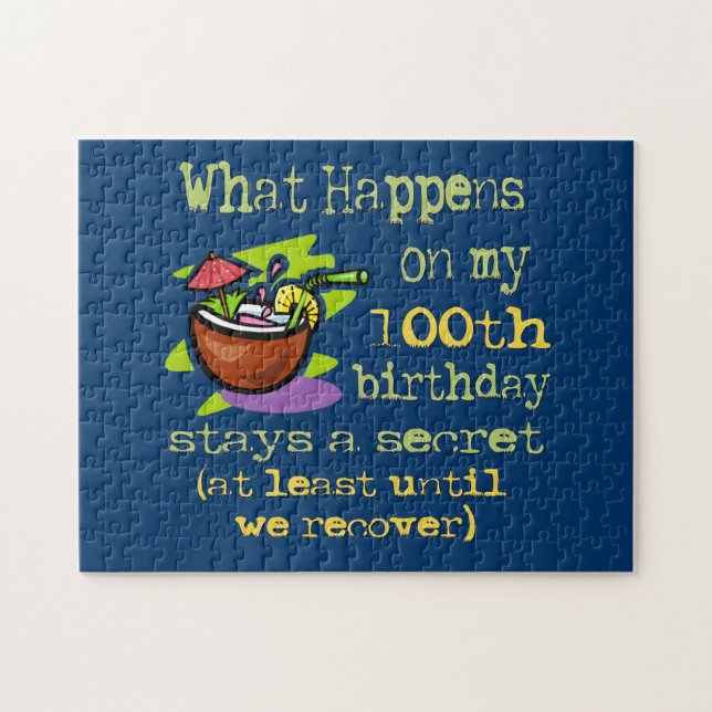 Puzzle 100e anniversaire cadeaux de fête. Ce qui se passe (Horizontal)