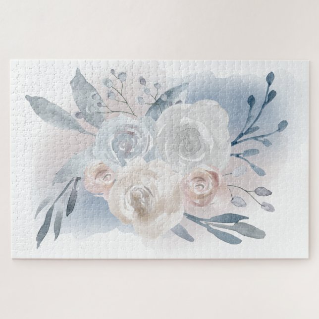 Puzzle 1014 pieces | watercolor flowers (Horizontal)