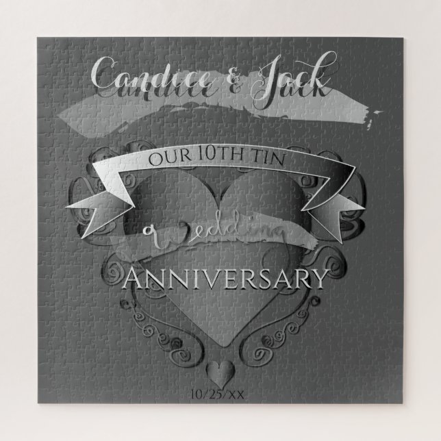Puzzle "10e anniversaire du Mariage de Tin"Noms/Date pers (Vertical)