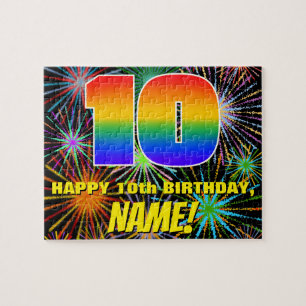 Puzzle 10e anniversaire : Feu d'artifice festif amusant e