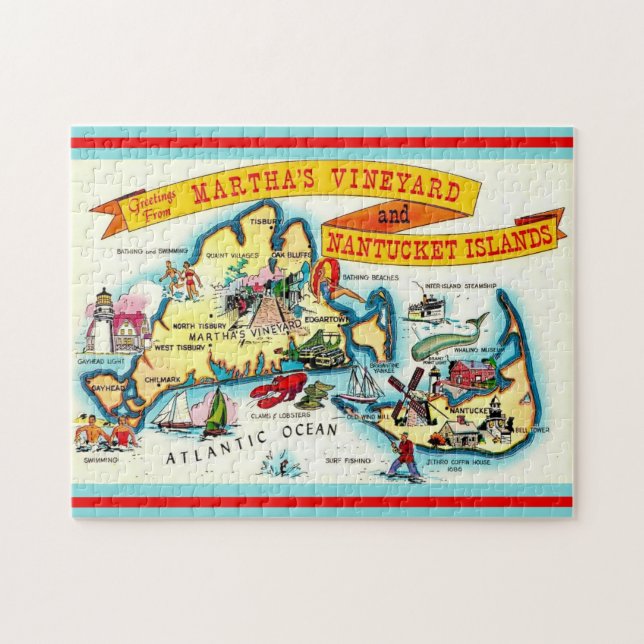 Puzzle 11x14 de Nantucket Martha's Vineyard (Horizontal)