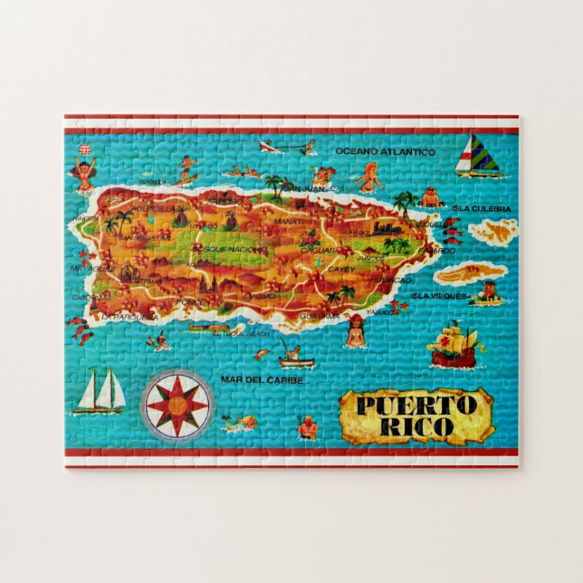 Puzzle 11x14 espagnol de Porto Rico (Horizontal)