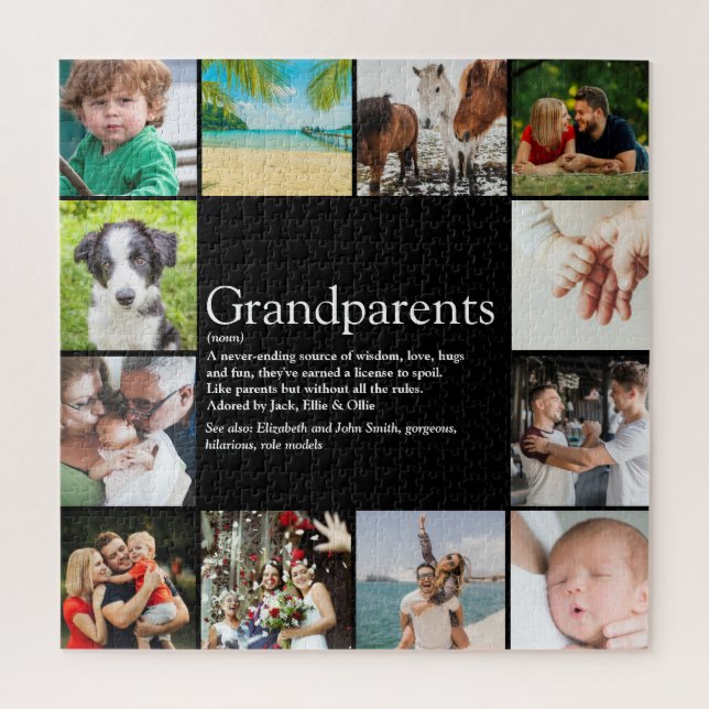 Puzzle 12 Meilleurs Grands-parents Collage de Photos Défi (Vertical)