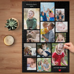 Puzzle 12 Photo Collage de mémoire de famille avec coeur<br><div class="desc">Ce photo-montage familial 12 moderne et classique est une belle façon de montrer vos photos de famille préférées. C’est un excellent moyen de se souvenir de souvenirs spéciaux et peut être présenté à la maison ou offert en cadeau. Vous pouvez également customiser avec deux zones de texte, ce qui le...</div>