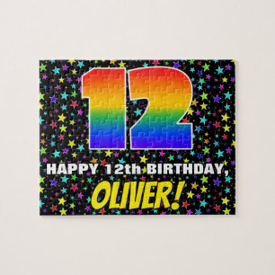 Puzzle 12e anniversaire — Amusant, Colorful Star Motif de