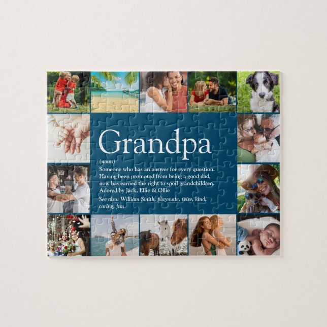 Puzzle 14 Photo Meilleur Grand-Père, Papa, Grand-Papa Déf (Horizontal)