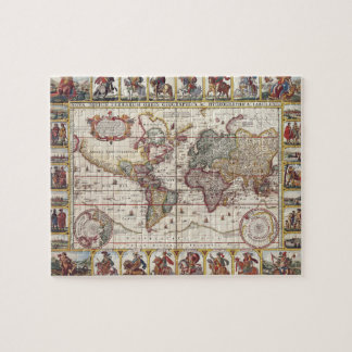Puzzle 1652 carte du monde, carte du monde d'atlas de mer