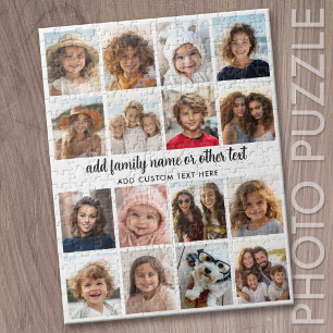 Puzzle 16 Collage de photos - Moderne Blanc avec Texte No
