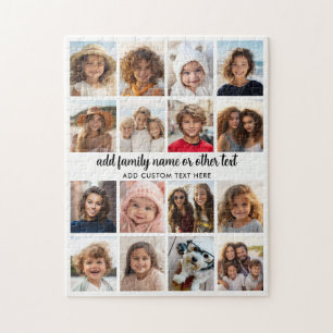 Puzzle 16 Collage de photos - Moderne Blanc avec Texte No