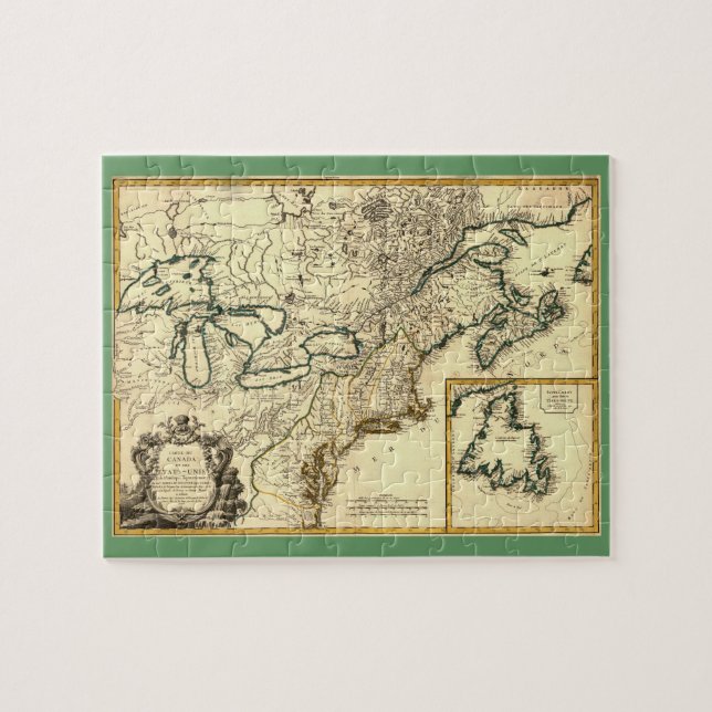 Puzzle 1778 Carte du Canada et des États-Unis (Horizontal)