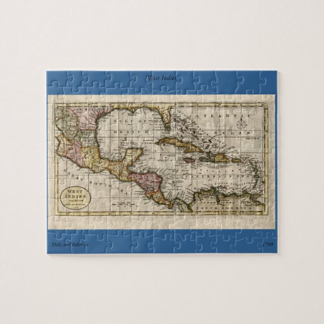 Puzzle 1790 Map of The West Indies by Dilly and Robinson (Horizontal)