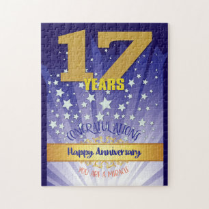 Puzzle 17 ans de récupération Anniversaire Bold Numéros