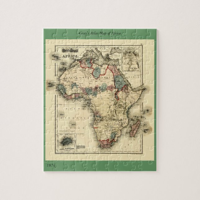 Puzzle 1874 Map of Africa Antique African Print (Vertical)