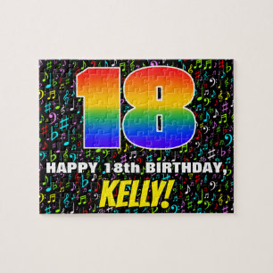 Puzzle 18e anniversaire — Symboles de musique amusante et