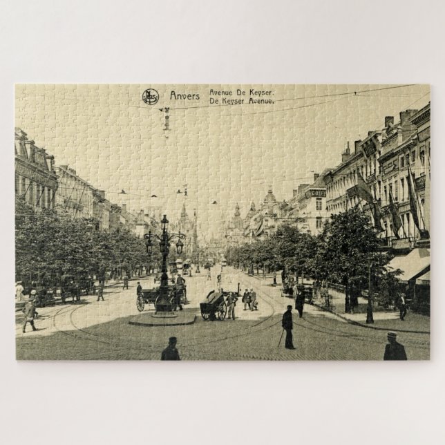 Puzzle 1900 Antwerpen De Keyser Avenue Antwerp Anvers  (Horizontal)
