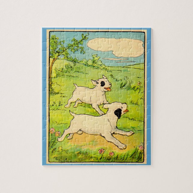 Puzzle 1914 deux chiens en course (Vertical)