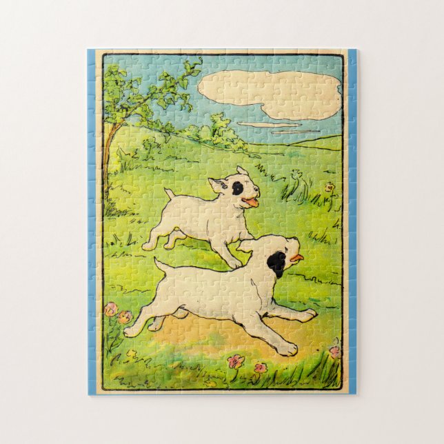 Puzzle 1914 deux chiens en course (Vertical)