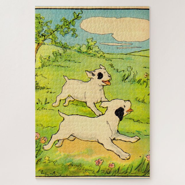Puzzle 1914 deux chiens en course (Vertical)