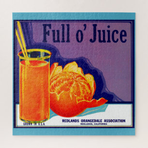 Puzzle 1930 Plein o’ étiquette de caisse orange de jus