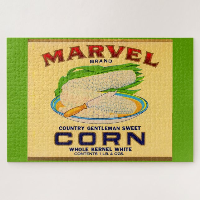 Puzzle 1930s Marvel canned corn label (Horizontal)