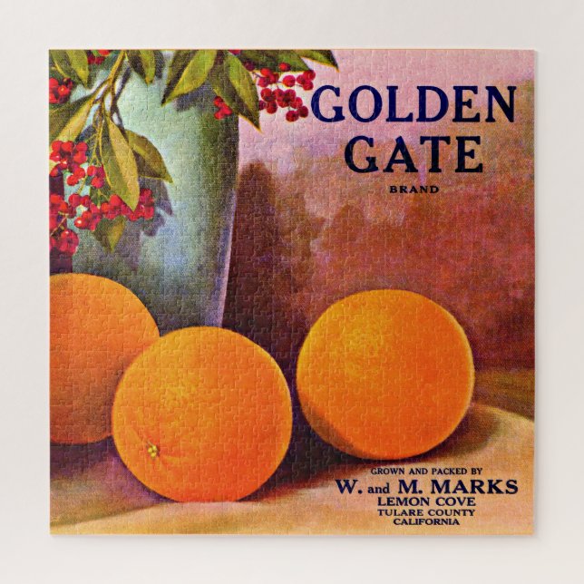 Puzzle 1950 Golden Gate Marque orange crate étiquette (Vertical)