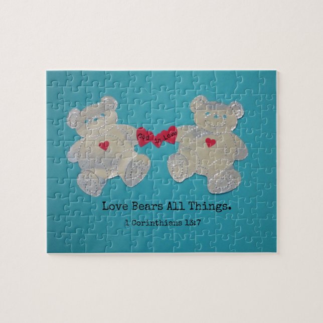Puzzle 1 Corinthiens 13:7 L'amour porte tout. (Horizontal)