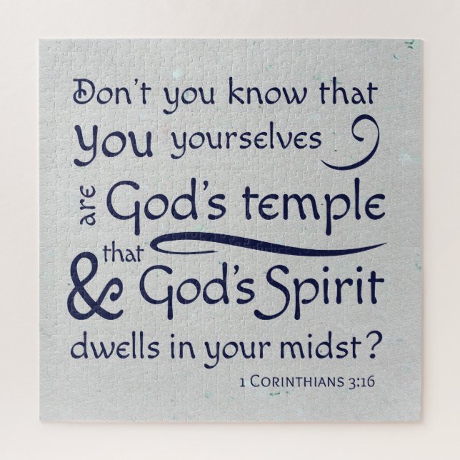 Puzzle 1 Corinthiens 3:16 Vous êtes le temple de Dieu (Vertical)