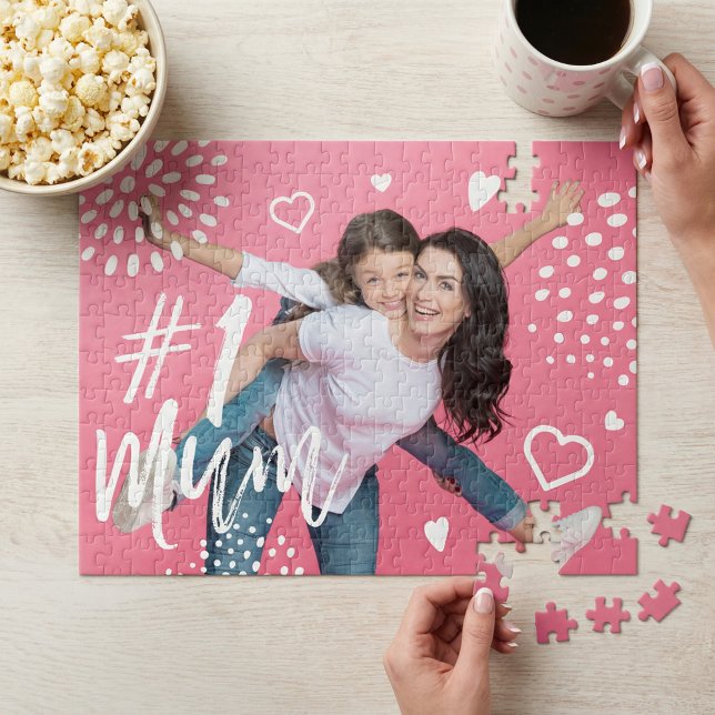 Puzzle #1 Mum cadeau complet photo amusant pour les cocho (Mother's Day #1 Mum Fun Custom Photo Keepsake Jigsaw Puzzle)
