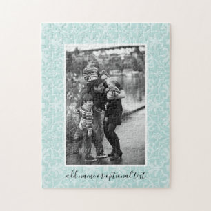 Puzzle 1 Photo avec motif de carreaux de ferme et texte