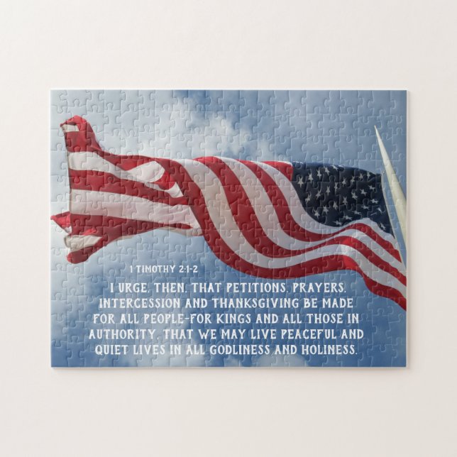 Puzzle 1 Timothée 2:1-2 Prières... pour ceux qui sont en  (Horizontal)
