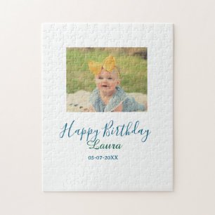 Puzzle 1er anniversaire bébé enfants ajouter nom date ajo