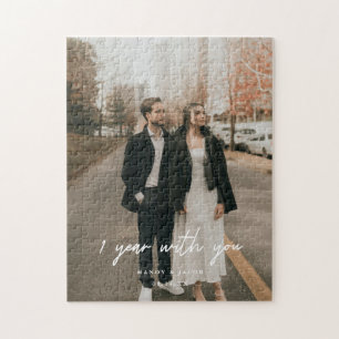 Puzzle 1er anniversaire Mariage personnalisé photo en cou