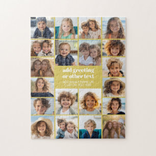 Puzzle 20 Collage de photos - Blanc avec texte jaune