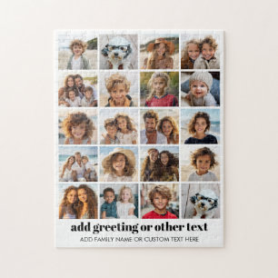 Puzzle 20 Collage de photos - Grille avec texte - blanc