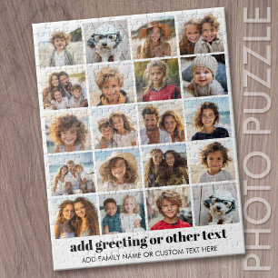 Puzzle 20 Collage de photos - Grille avec texte - blanc