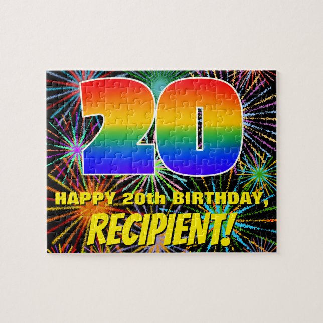 Puzzle 20e anniversaire : Feu d'artifice festif amusant e (Horizontal)