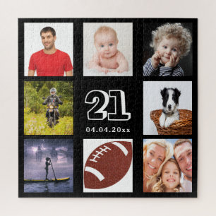 Puzzle 21e anniversaire 21 photo collage homme homme noir