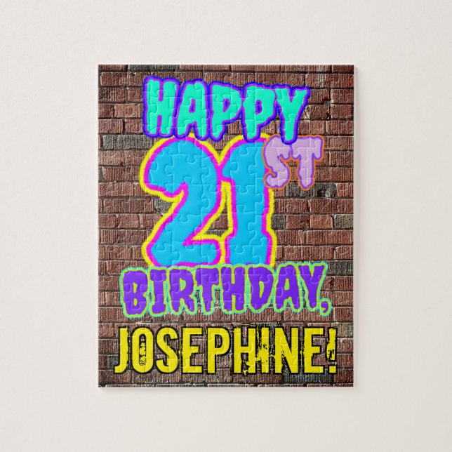 Puzzle 21e anniversaire ~ Amusant, Graffiti urbain inspir (Vertical)