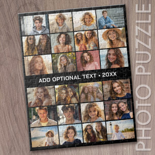 Puzzle 24 Collage de photos Texte personnalisé Moderne Mi