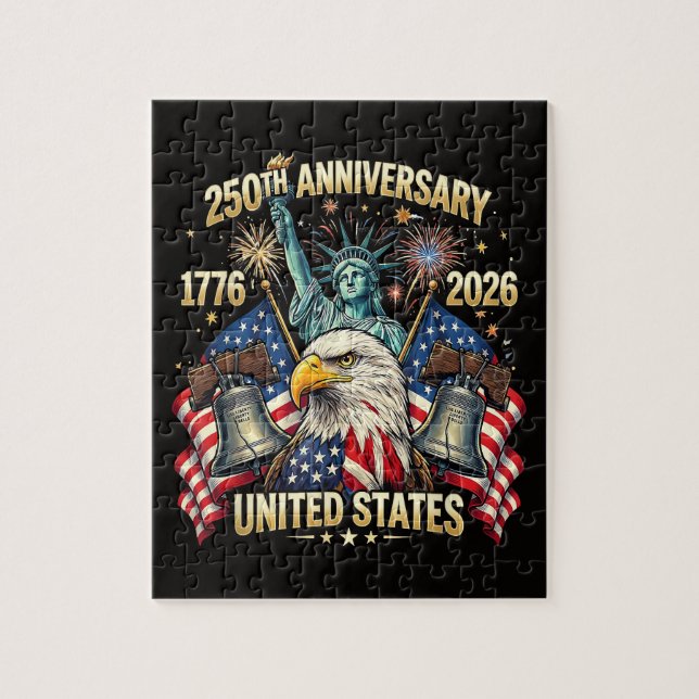 Puzzle 250 Ans Anniversaire Américain 1776-2026 Drapeau U (Vertical)