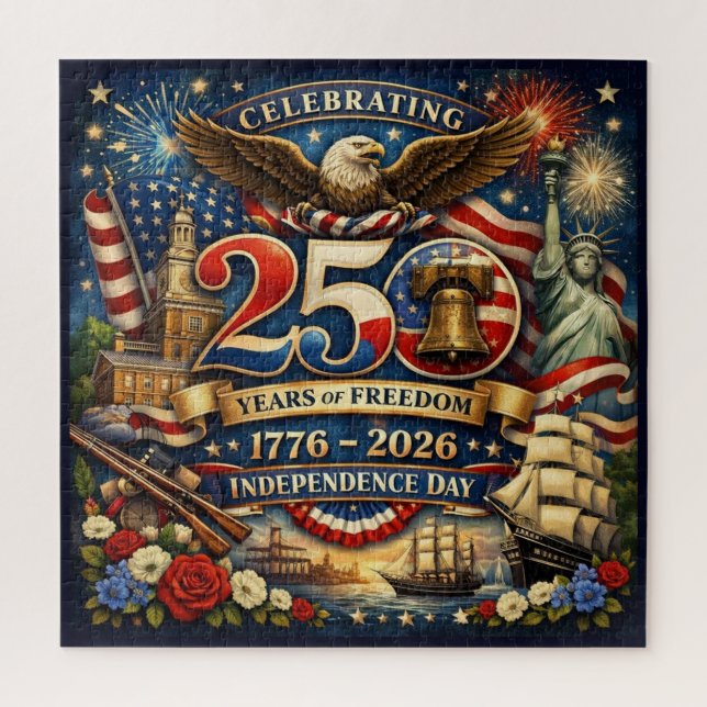 Puzzle 250 ans de liberté (1776–2026) (Vertical)